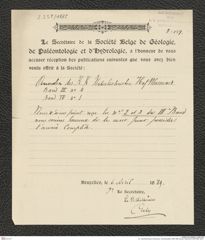 k.k. naturhistorisches Hofmuseum, Intendanzakten 1885-1896 (Hauer), Aktenzahl Z.259/1889, Seite 1
